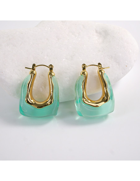 Kolczyki  BOHO TURKUSOWE  LOLITA AKCESORIA stal chirurgiczna , akryl