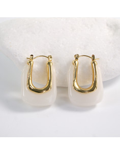 Kolczyki  BOHO BIAŁE LOLITA AKCESORIA stal chirurgiczna ,... 2