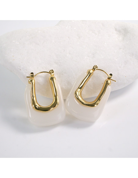 Kolczyki  BOHO BIAŁE LOLITA AKCESORIA stal chirurgiczna , akryl