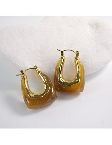 Kolczyki  BOHO BRĄZOWE LOLITA AKCESORIA stal...