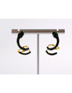 Kolczyki  BOHO WĄŻ CZARNE WĘŻE LOLITA AKCESORIA STAL...