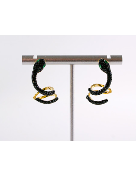 Kolczyki  BOHO WĄŻ CZARNE WĘŻE LOLITA AKCESORIA STAL CHIRURGICZNA