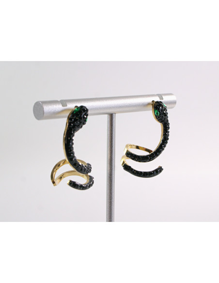 Kolczyki  BOHO WĄŻ CZARNE WĘŻE LOLITA AKCESORIA STAL CHIRURGICZNA