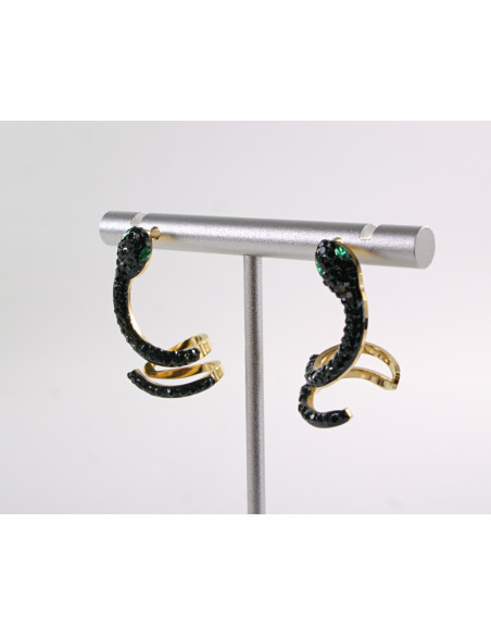 Kolczyki  BOHO WĄŻ CZARNE WĘŻE LOLITA AKCESORIA STAL CHIRURGICZNA