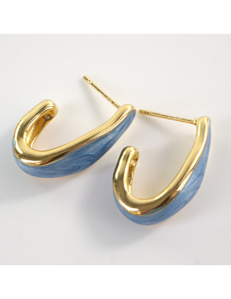 Kolczyki NIEBIESKI ZAWIJAS LOLITA AKCESORIA STAL CHIRURGICZNA