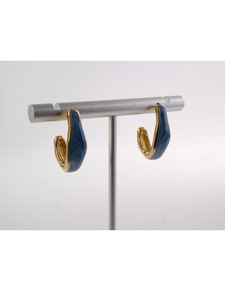 Kolczyki NIEBIESKI ZAWIJAS LOLITA AKCESORIA STAL CHIRURGICZNA