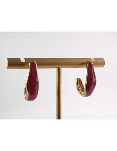 Kolczyki CZERWONE ZAWIJASY LOLITA AKCESORIA STAL CHIRURGICZNA