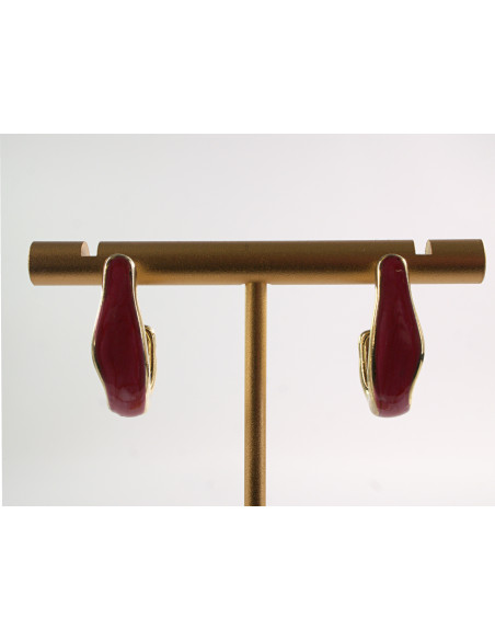 Kolczyki CZERWONE ZAWIJASY LOLITA AKCESORIA STAL CHIRURGICZNA