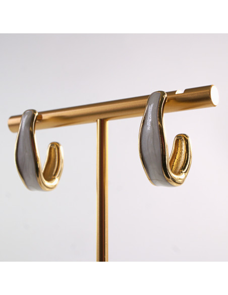 Kolczyki BIAŁE ZAWIJASY LOLITA AKCESORIA STAL CHIRURGICZNA