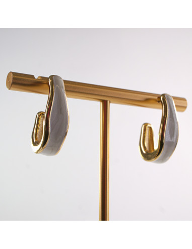 Kolczyki BIAŁE ZAWIJASY LOLITA AKCESORIA STAL...