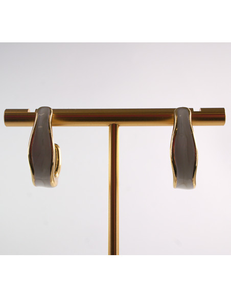 Kolczyki BIAŁE ZAWIJASY LOLITA AKCESORIA STAL CHIRURGICZNA