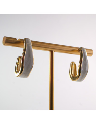 Kolczyki BIAŁE ZAWIJASY LOLITA AKCESORIA STAL...