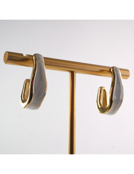 Kolczyki BIAŁE ZAWIJASY LOLITA AKCESORIA STAL CHIRURGICZNA