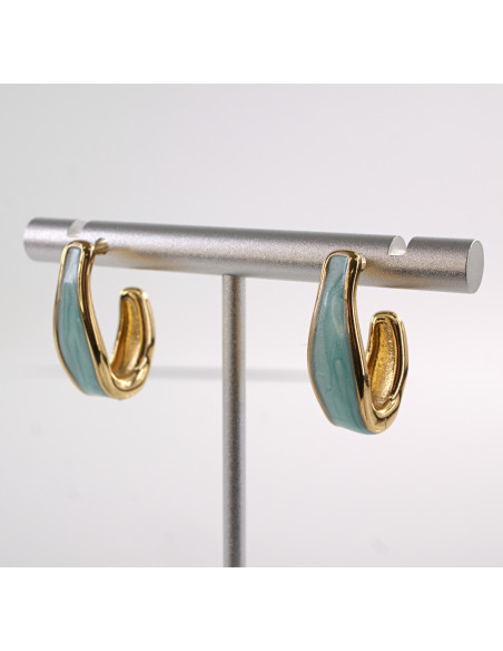 Kolczyki TURKUSOWE  ZAWIJASY LOLITA AKCESORIA STAL CHIRURGICZNA