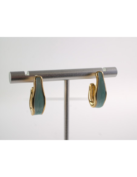 Kolczyki TURKUSOWE  ZAWIJASY LOLITA AKCESORIA STAL CHIRURGICZNA