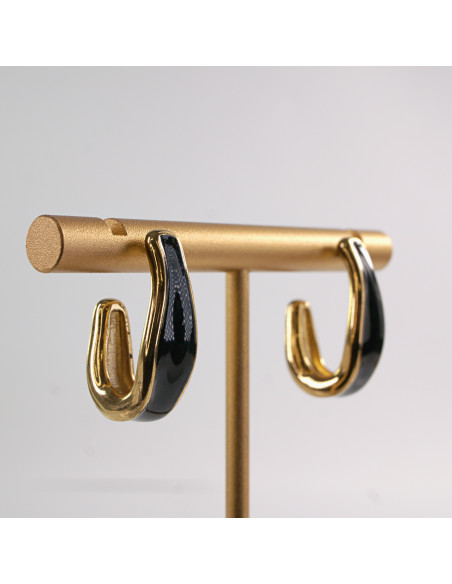 Kolczyki CZARNE ZAWIJASY LOLITA AKCESORIA STAL CHIRURGICZNA