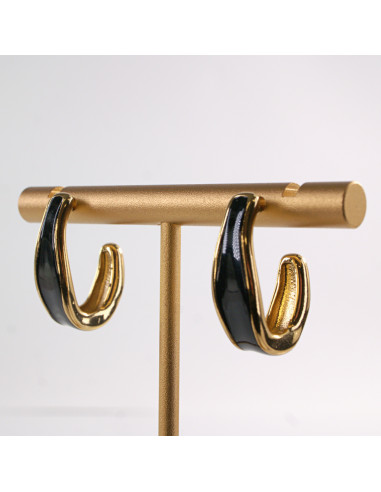 Kolczyki CZARNE ZAWIJASY LOLITA AKCESORIA STAL...