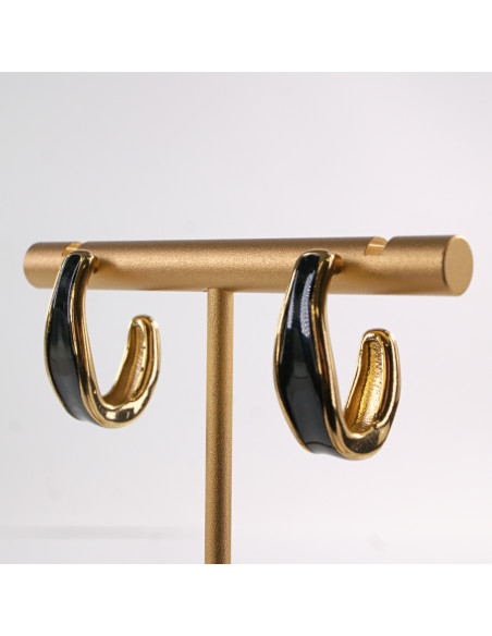 Kolczyki CZARNE ZAWIJASY LOLITA AKCESORIA STAL CHIRURGICZNA