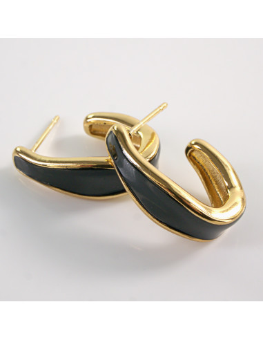 Kolczyki CZARNE ZAWIJASY LOLITA AKCESORIA STAL...