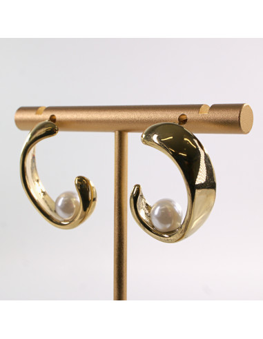 Kolczyki BIAŁE ZAWIJASY Z PERŁĄ LOLITA...