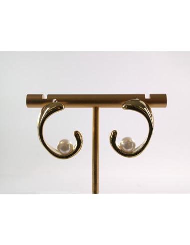 Kolczyki BIAŁE ZAWIJASY Z PERŁĄ LOLITA...