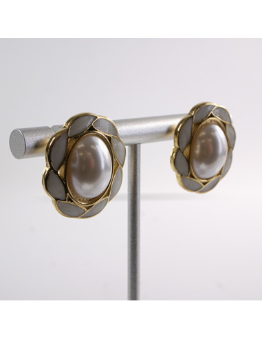 Kolczyki BIAŁE WIANKI Z PERŁĄ LOLITA AKCESORIA...