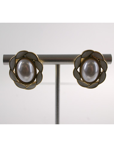 Kolczyki BIAŁE WIANKI Z PERŁĄ LOLITA AKCESORIA...