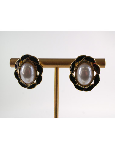 Kolczyki CZARNY  WIANKI Z PERŁĄ LOLITA...