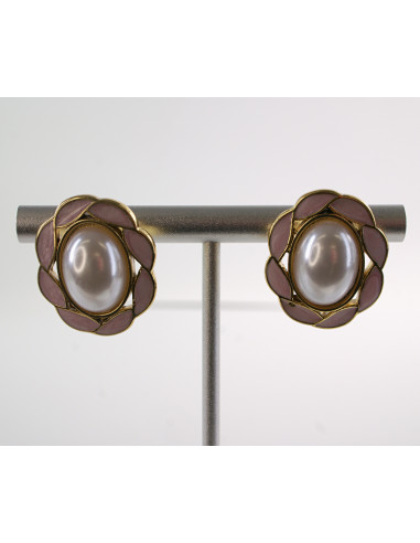 Kolczyki RÓŻOWY WIANKI Z PERŁĄ LOLITA AKCESORIA...