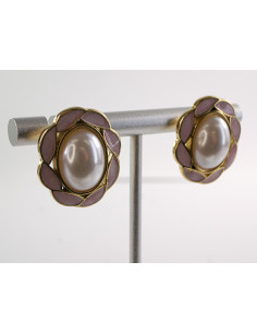 Kolczyki RÓŻOWY WIANKI Z PERŁĄ LOLITA AKCESORIA STAL... 2