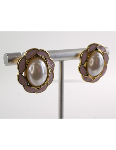 Kolczyki RÓŻOWY WIANKI Z PERŁĄ LOLITA AKCESORIA...