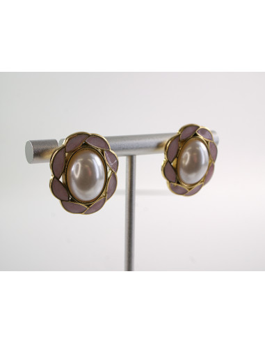 Kolczyki RÓŻOWY WIANKI Z PERŁĄ LOLITA AKCESORIA...