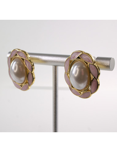 Kolczyki RÓŻOWY WIANKI Z PERŁĄ LOLITA AKCESORIA...