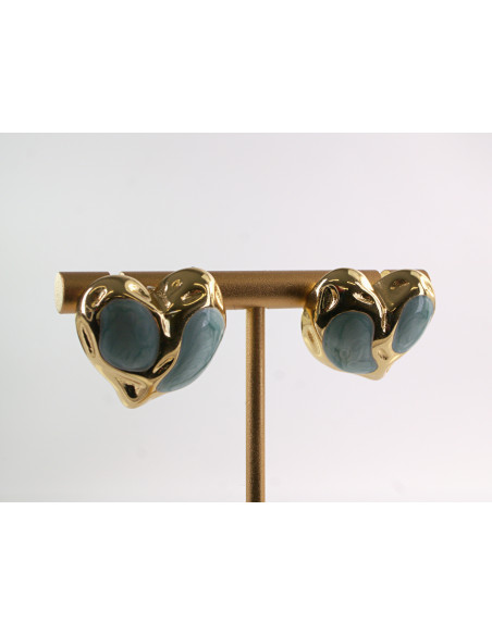 Kolczyki TURKUSOWE SERCE SERCA LOLITA AKCESORIA STAL CHIRURGICZNA