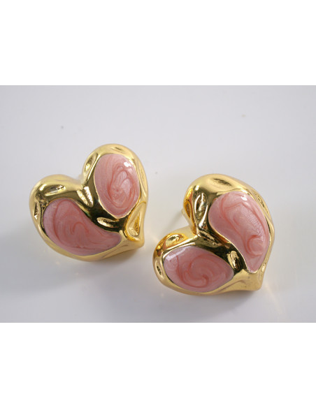 Kolczyki ŁOSOSIOWE SERCE SERCA LOLITA AKCESORIA STAL CHIRURGICZNA