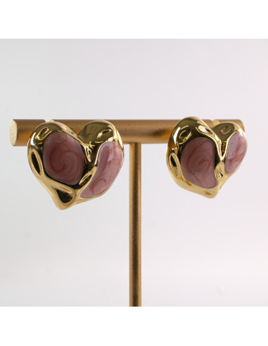 Kolczyki ŁOSOSIOWE SERCE SERCA LOLITA AKCESORIA...