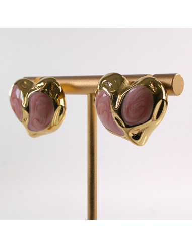 Kolczyki ŁOSOSIOWE SERCE SERCA LOLITA AKCESORIA...