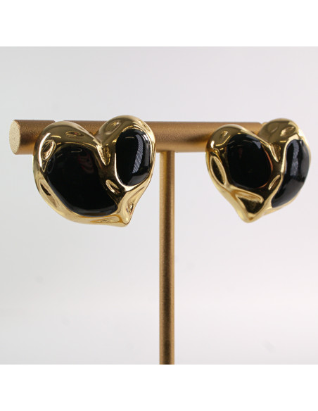 Kolczyki CZARNE SERCE SERCA LOLITA AKCESORIA STAL CHIRURGICZNA