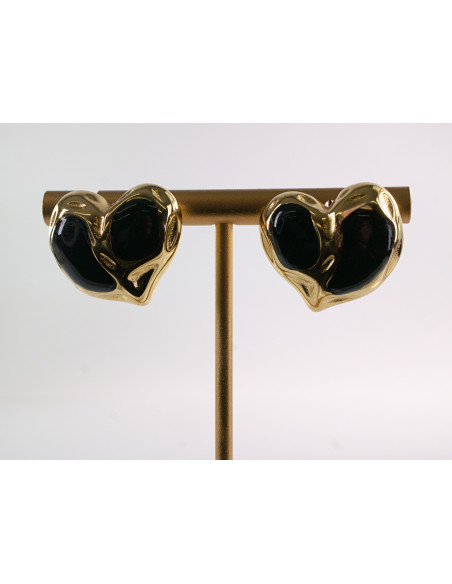 Kolczyki CZARNE SERCE SERCA LOLITA AKCESORIA STAL CHIRURGICZNA