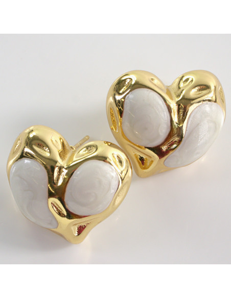 Kolczyki BIAŁE SERCE SERCA LOLITA AKCESORIA STAL CHIRURGICZNA