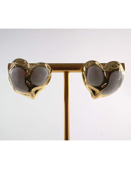 Kolczyki BIAŁE SERCE SERCA LOLITA AKCESORIA STAL CHIRURGICZNA