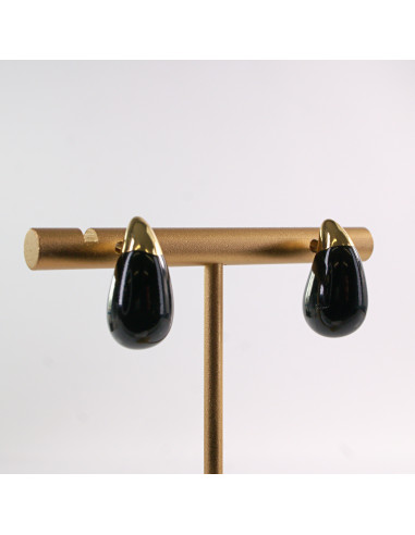 Kolczyki CZARNE KROPLE  LOLITA AKCESORIA STAL...