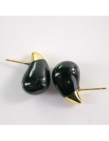 Kolczyki CZARNE KROPLE  LOLITA AKCESORIA STAL...