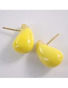 Kolczyki ŻÓŁTE KROPLE  LOLITA AKCESORIA STAL CHIRURGICZNA...