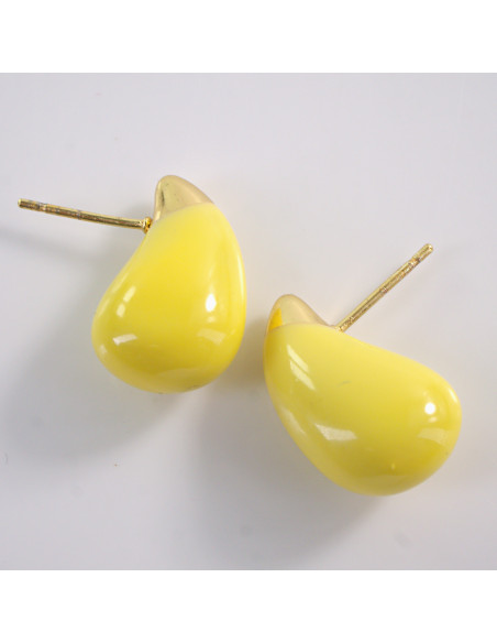 Kolczyki ŻÓŁTE KROPLE  LOLITA AKCESORIA STAL CHIRURGICZNA 1,5 cm