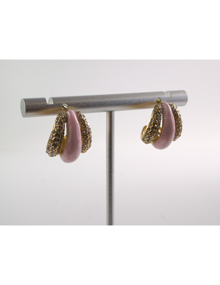 Kolczyki RÓŻOWE ZAWIJASY LOLITA AKCESORIA STAL CHIRURGICZNA