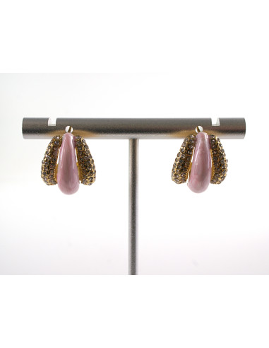 Kolczyki RÓŻOWE ZAWIJASY LOLITA AKCESORIA STAL...