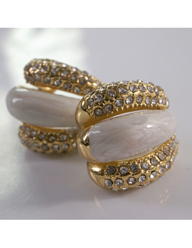 Kolczyki BIAŁY ECRU ZAWIJASY LOLITA AKCESORIA...