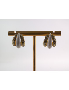 Kolczyki BIAŁY ECRU ZAWIJASY LOLITA AKCESORIA STAL... 2