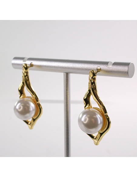 Kolczyki ŁEZKI Z PERŁĄ  LOLITA AKCESORIA STAL CHIRURGICZNA 2,8 CM